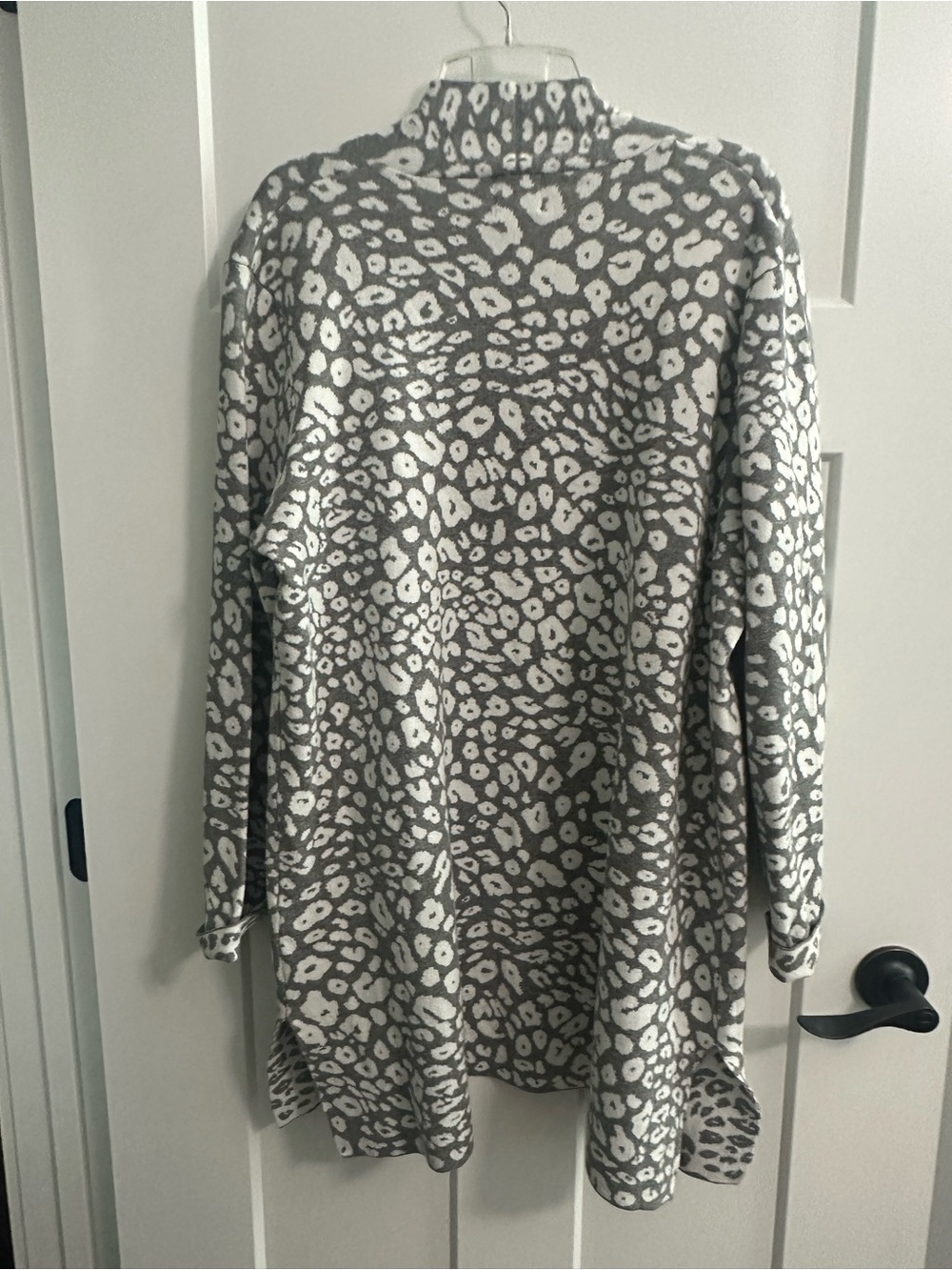 Ruby Rd. Gray & White Leopard Open-Front Cardigan - Picture 4 of 5